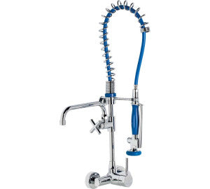 Genebre Pre-rinse column with single lever wall sink mixer and spout