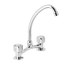 Genebre GAMMA 6" deck mixer with swan neck spout