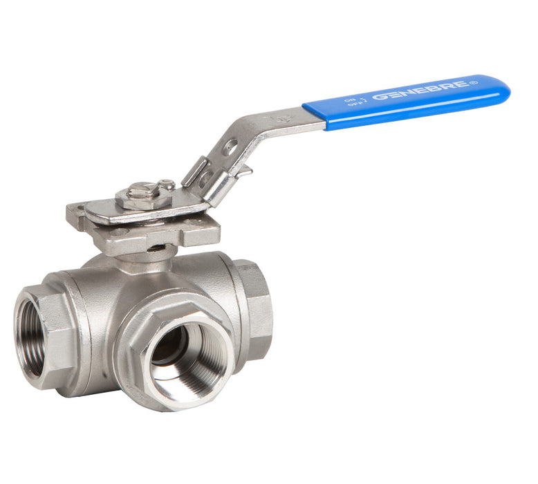 Genebre 3 Ways ball valve reduced bore type “L” (1") (2040 06)