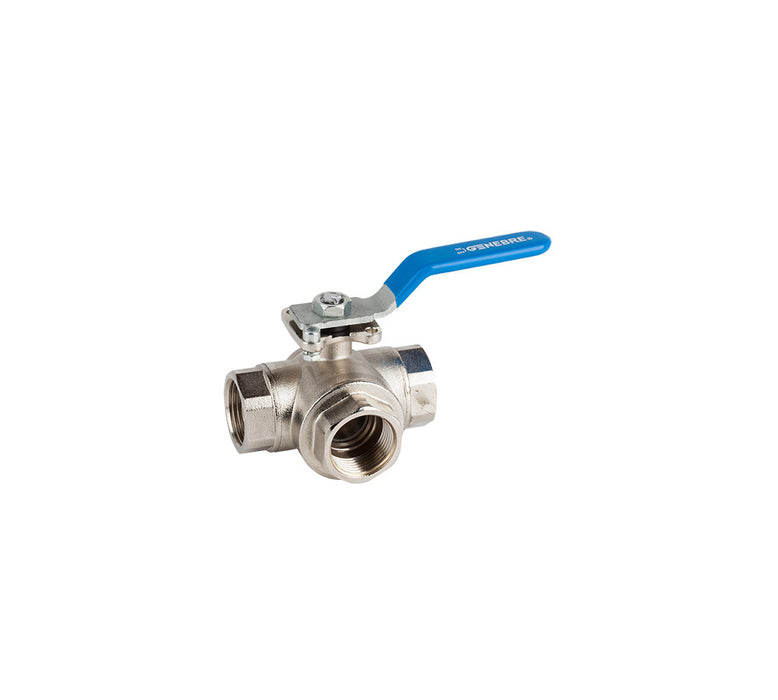 Genebre 3 ways ball valve for direct assembling type "L" (3272E 04)