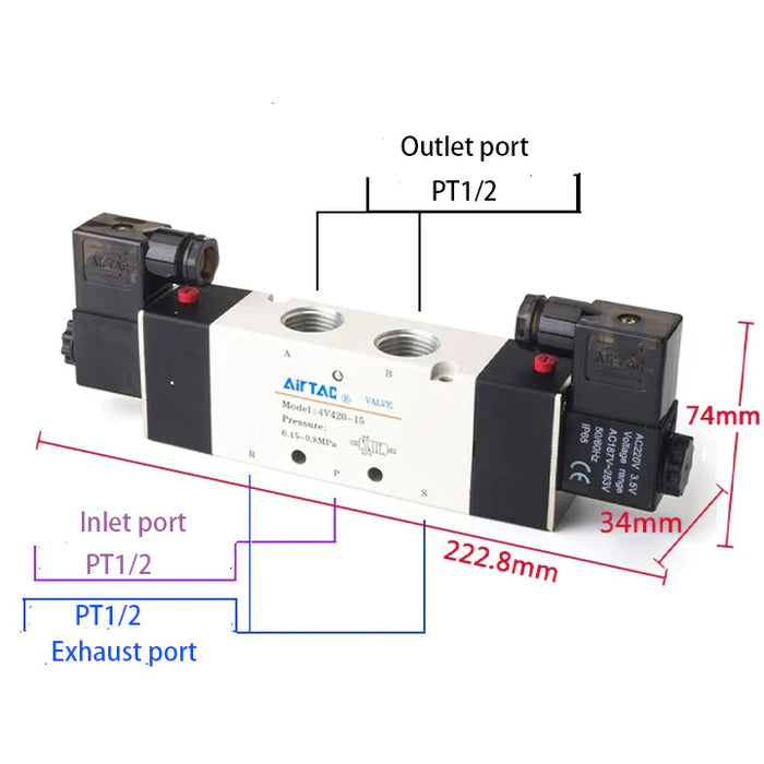 Airtac 4V420-15 Solenoid Air Valve