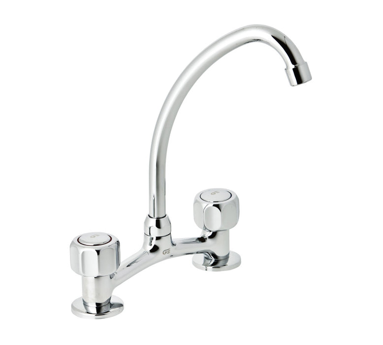 Genebre GAMMA 6" deck mixer with swan neck spout (68194 11 45 66)