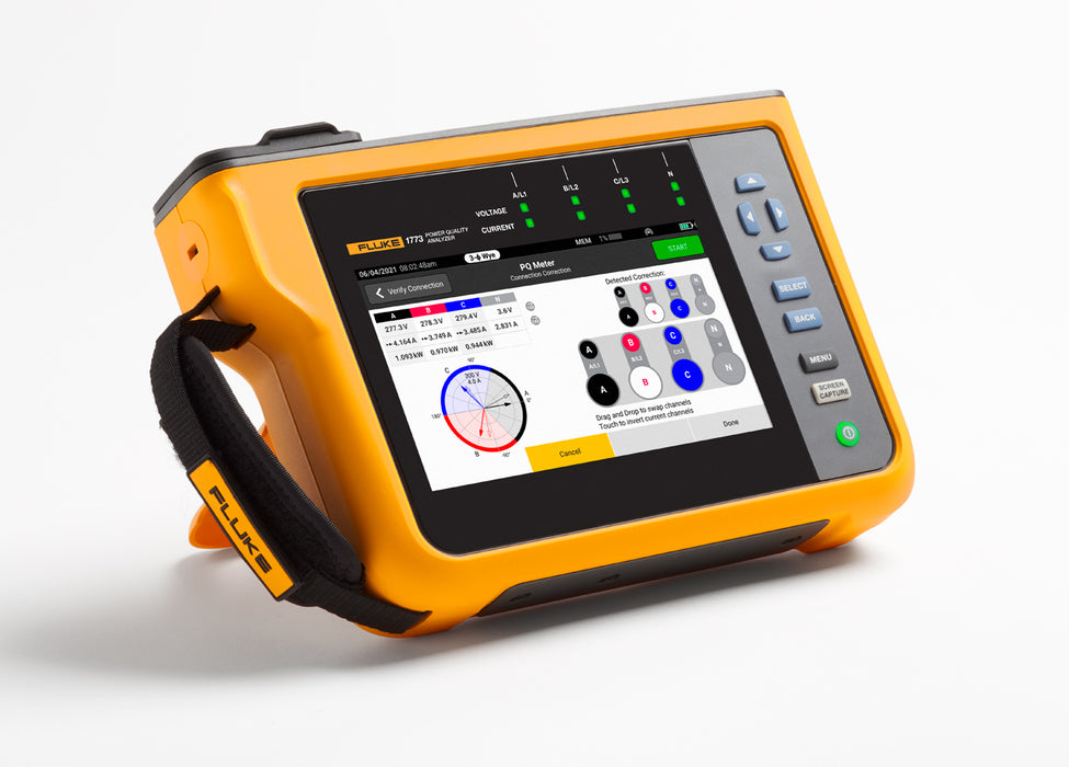 Fluke 1777 Three-Phase Power Quality Analyzer with current probes and WiFi/BLE adaptor, 8 kV