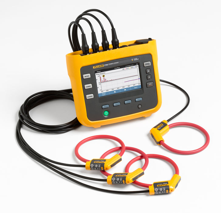 Fluke 1736 Three Phase Power Energy Monitor & Logger, Bluetooth, USB, Wi-Fi, 4 Input Channel(s)