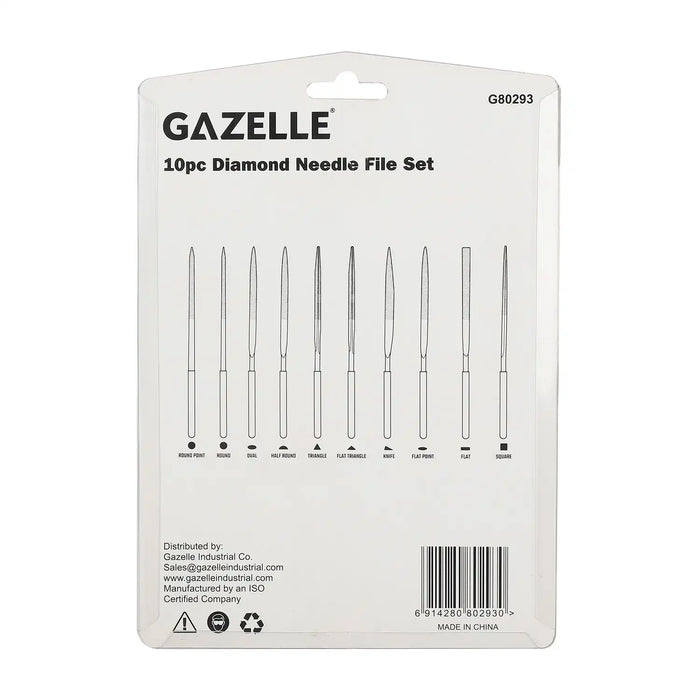Gazelle G80293 Diamond Needle File Set, 10-Pieces