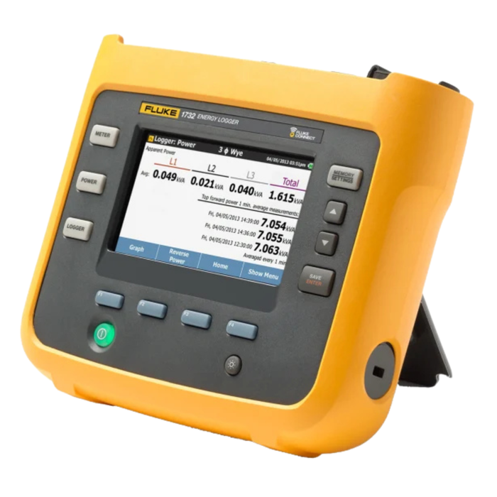 Fluke 1732/INTL Three Phase Power Energy Monitor & Logger, Bluetooth, USB A, USB Mini, Wi-Fi