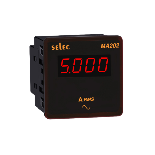 Selec LED Ammeter,1Ø, 72x72mm (MA202)