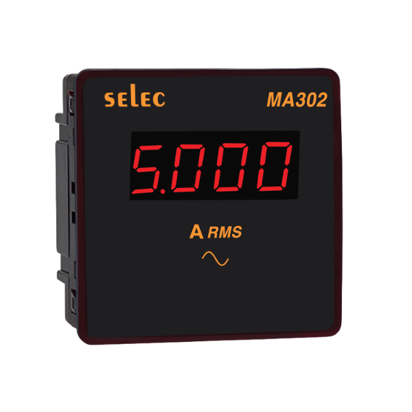 Selec LED Ammeter,1Ø, 96x96mm (MA302)