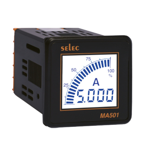 Selec LCD Ammeter, 1Ø, 48x48mm (MA501-230V-CE-RoHS)
