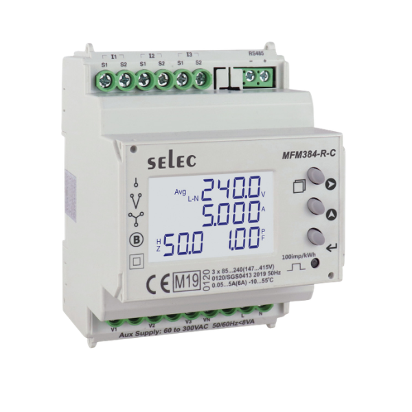 Selec Din Rail Multifunction Meter (MFM-384-R-C-CE (DIN RAIL MOUNT))