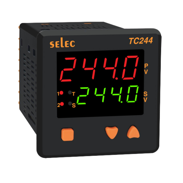 Selec Dual Display, Dual Set Point, Relay/SSR+ Relay Output, 72X72 mm (TC244AX)