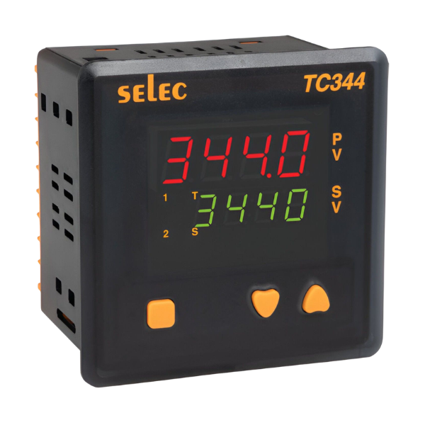 Selec 4+4 Digit Dual Display Digital Temperature Controller, Relay/SSR and Relay Output, Size 96x96mm, Panel Mount (TC344AX-CE)