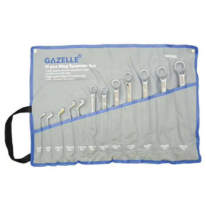 Gazelle G80302 12-Piece Ring Spanner Set