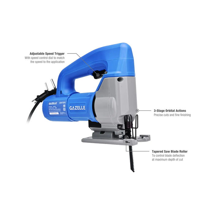 Gazelle GW7050 220V D-Handle Jigsaw, 3+1 Mode, 580W